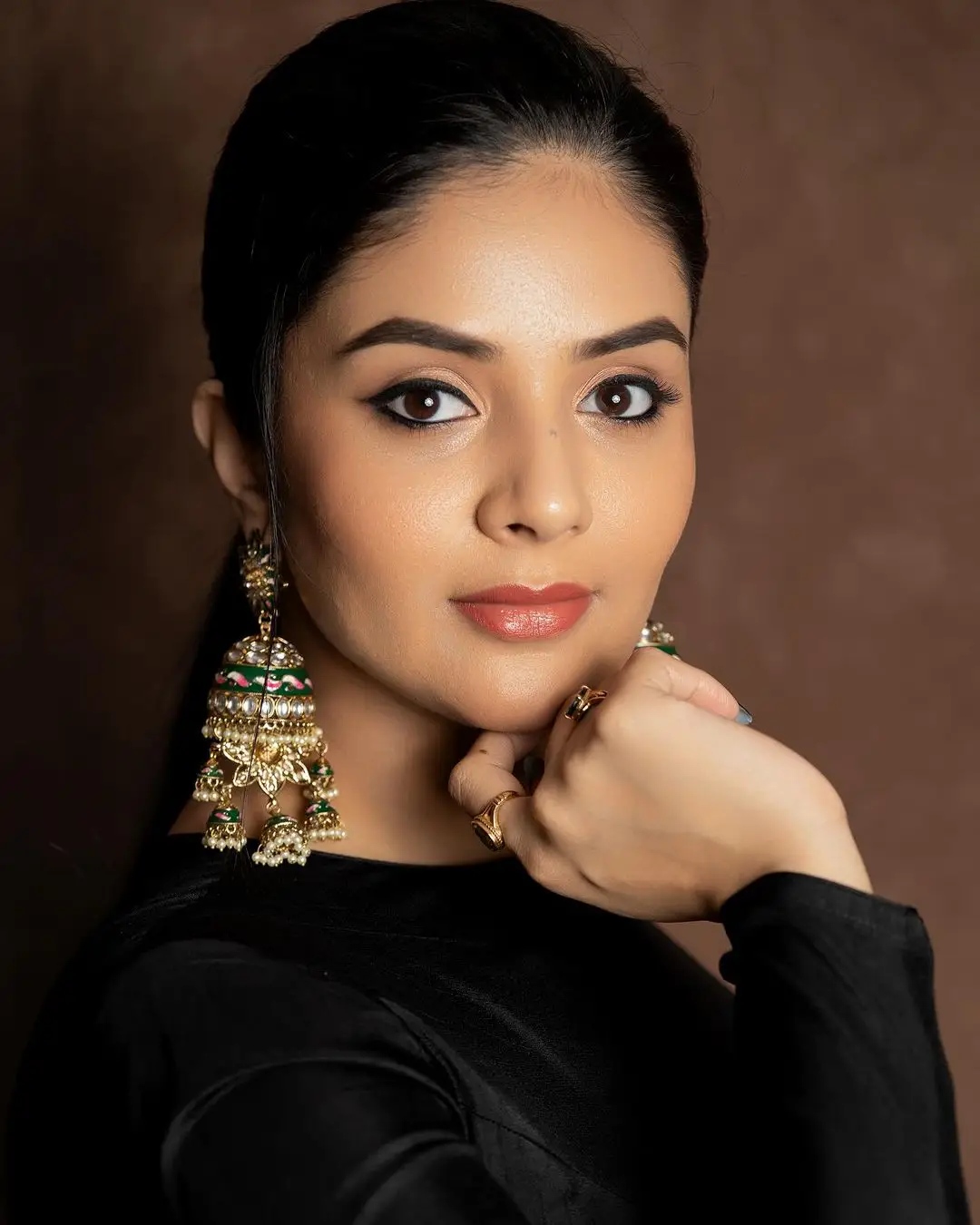 ETV Actress Sreemukhi in Black Lehenga Choli